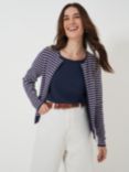 Crew Clothing Carrie Stripe Knit Cardigan, Navy Blue