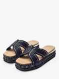 Moda in Pelle Naiah Embellished Slider Sandals, Black