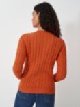 Crew Clothing Heritage Chunk Cable Knit Cashmere Blend Jumper, Dark Orange