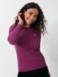 Crew Clothing Heritage Cable Knit Cashmere Blend Jumper, Raspberry Pink