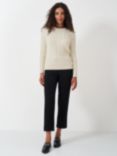 Crew Clothing Chunky Cable Knit Cashmere Blend Jumper, White