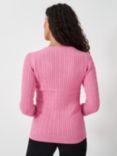 Crew Clothing Round Neck Cashmere Blend Jumper, Bright Pink