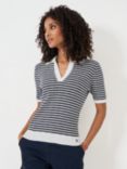 Crew Clothing Stripe Knit Top, Navy Blue