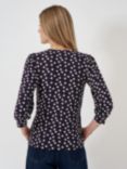 Crew Clothing Polka Dot Wrap Top, Navy/White