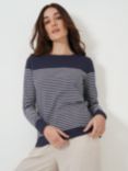 Crew Clothing Cassandra Stripe Top, Navy/White, Navy/White