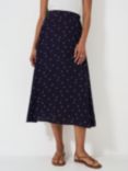 Crew Clothing Amber Polka Dot Skirt, Navy Blue