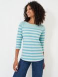 Crew Clothing Essential Breton Stripe Top, Light Blue