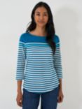 Crew Clothing Breton Stripe Top, Bright Blue/Multi