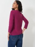 Crew Clothing Perfect Slub Crew Neck Top, Berry Red