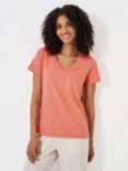 Crew Clothing Perfect V-Neck Slub T-Shirt, Coral Orange