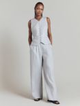 Ghost Rosie Wide Leg Linen Trousers, Grey