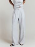 Ghost Rosie Wide Leg Linen Trousers, Grey