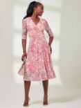 Jolie Moi Brisa Mesh Midi Dress, Pink/Multi