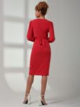 Jolie Moi Kinslee Long Sleeve Pegged Dress, Scarlet Red
