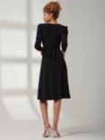 Jolie Moi Plain Long Sleeve Jersey Midi Dress, Black