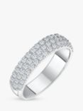 Jools by Jenny Brown Pave Cubic Zirconia Half Eternity Ring, Silver