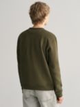 GANT Kids' Arch Script Cotton Sweatshirt, Juniper Green