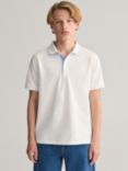 GANT Kids' Pique Rugger Polo Shirt, White