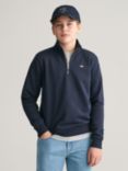 GANT Kids' Shield Half Zip Jumper, Evening Blue