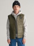 GANT Kids' Padded Down Gilet, Juniper Green