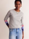 Boden Annie Stripe Cuff Wool Blend Jumper