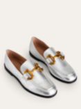 Boden Iris Snaffle Trim Leather Loafers, Silver