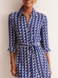 Boden Kate Geometric Shirt Dress, Blue