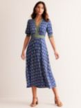 Boden Lily Jersey Midi Dress, Blue/Multi