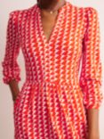 Boden Naomi Geometric Dress, Blaze Orange, Blaze Orange