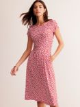 Boden Amelie Floral Jersey Dress, Rouge