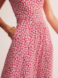 Boden Amelie Floral Jersey Dress, Rouge, Rouge