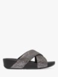 FitFlop Embellished Cross Strap Sliders, Silver