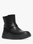 FitFlop Leather Flatform Boots, Black