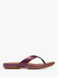 FitFlop Gracie Leather Flip Flops, Metallic Mauve Wine