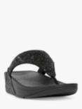 FitFlop Lulu Glitter Flip Flops, Black