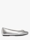 FitFlop Delicato Leather Bow Ballerina Pumps, Silver