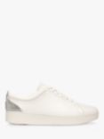 FitFlop Rally Leather Crystal Detail Trainers, Urban White/Silver