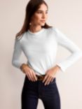 Boden Super Soft Frill Top, White