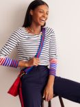 Boden Ella Breton Stripe Top, Ivory/Multi