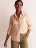 Boden Sienna Stripe Shirt, Mauve/Canary