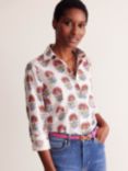 Boden Sienna Floral Shirt, Ivory/Multi