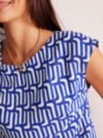 Boden Modern Geometric Shell Top, Blue/White