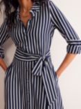 Boden Marcia Stripe Midi Dress, Navy/Ivory