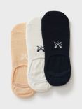 Crew Clothing Secret Socks, Pack of 3, Multi/White