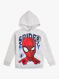 Brand Threads Kids' Spiderman Hoodie, Grey/Multi