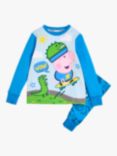 Brand Threads Kids' Peppa Pig George Pig Pyjama Set, Blue/Multi