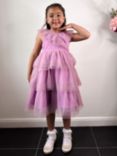 Chi Chi London Kids' Tiered Ruffle Dress, Purple