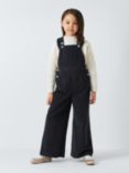 John Lewis Kids' Frill Sleeve Corduroy Dungarees, Navy