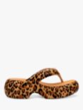 Melissa Free Fuzzy Leopard Print Platform Sandals, Beige/Black