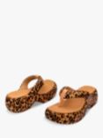 Melissa Free Fuzzy Leopard Print Platform Sandals, Beige/Black